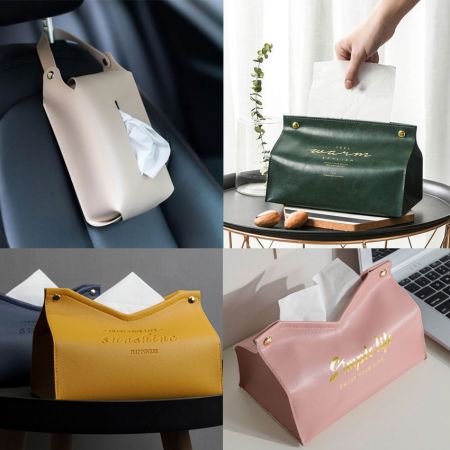Leather Tissue Box Holders - Personalized Leather Tissue Holder