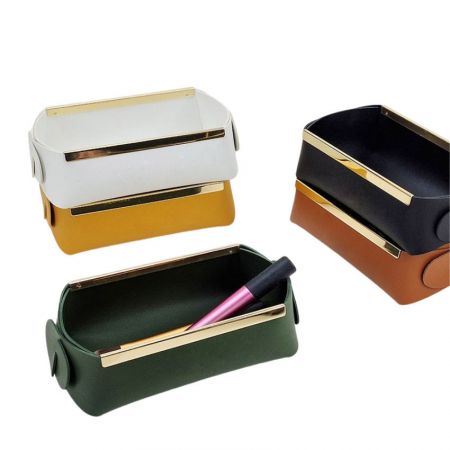 Khay Da Thật Gập Lại Chữ Nhật - khay đồng da chữ nhật sỉ