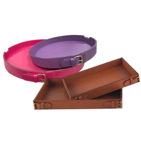 Khay lưu trữ hình tròn và hình chữ nhật - Khay lưu trữ da lớn số lượng lớn