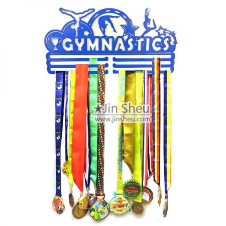 Suporte de medalhas de ferro personalizado para exibição - Ganchos de exibição de medalhas de ginástica em ferro com revestimento em pó