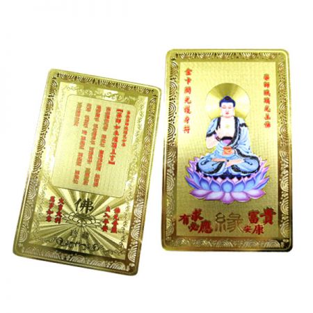 Carte di benedizione in oro di Kuan Yin
