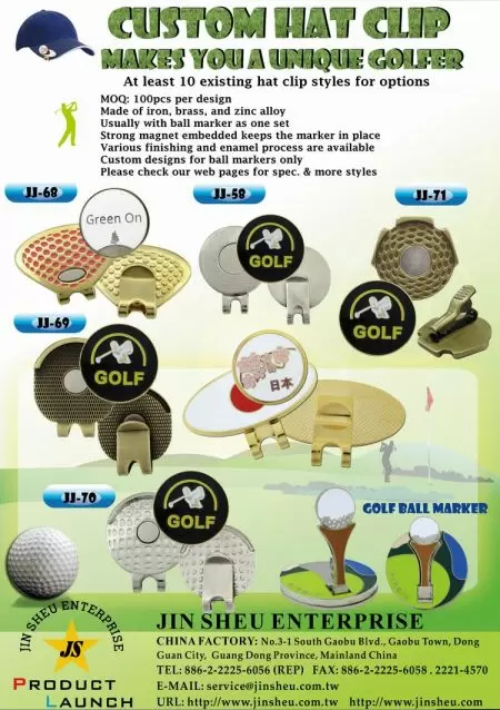 Custom Golf Ball Marker Hat Clips - Custom Golf Ball Marker Hat Clips