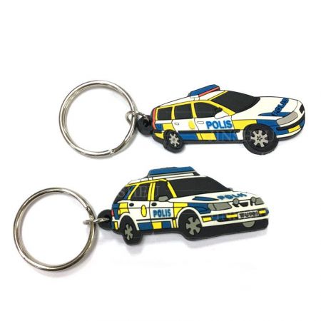 Porte-clés en caoutchouc de voiture de police personnalisé - Porte-clés en caoutchouc de voiture de police personnalisé