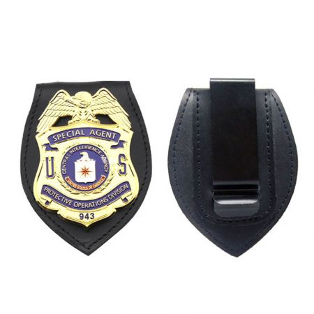Leather Police Belt Clip Badge Holders - Police Badge Holder Belt