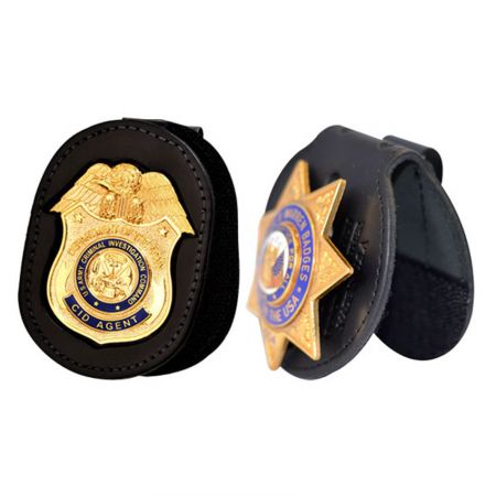 wholesale custom police military badge holder