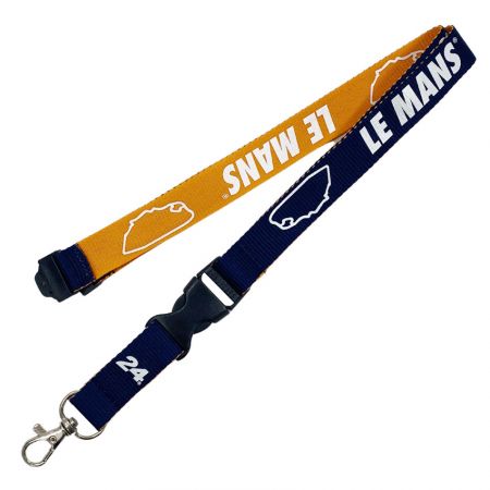 Screen Printed Polyester Lanyard - Flat polyester with different colors on each side