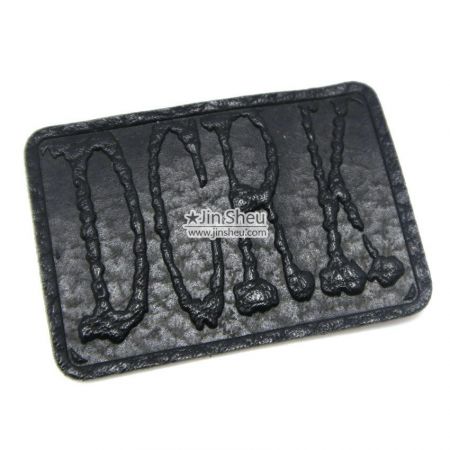 special embossed logo leather patch