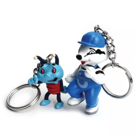 Kézzel festett PVC miniatűr kulcstartók