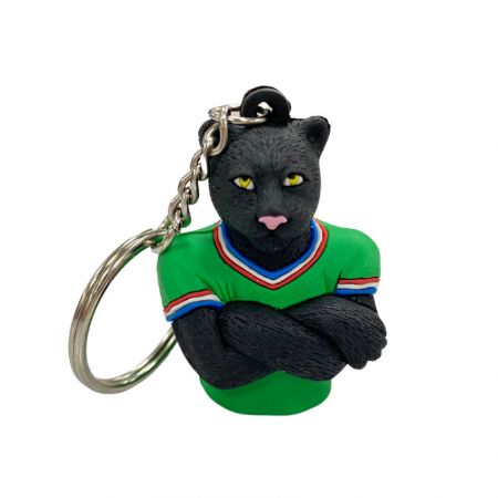black panther figure rubber keychain