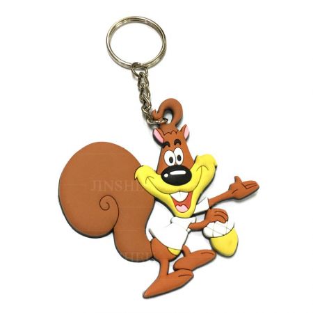 3D mókus puha PVC kulcstartó - Egyedi gumi aranyos mókus kulcstartó