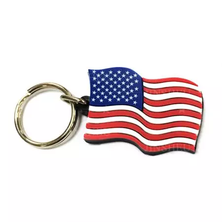 Khóa chìa khóa cao su cờ quốc gia PVC tùy chỉnh - Khóa chìa khóa cao su cờ Mỹ tùy chỉnh