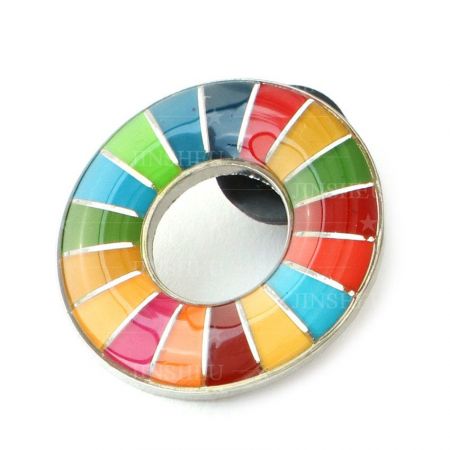 SDG Pins With Soft Enamel And Epoxy Covered