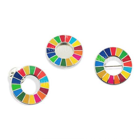 groothandel op maat gemaakte SDG reversspeldjes met zachte emaille