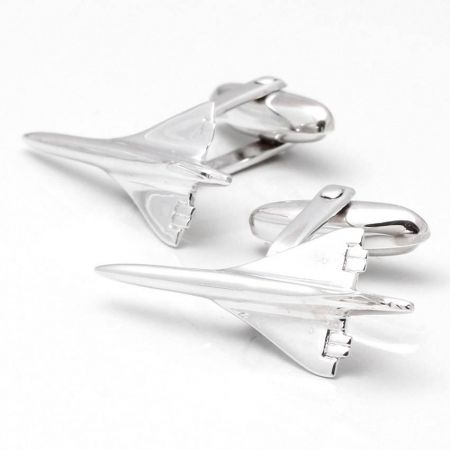 spersonalizowane spinki ze srebra próby 925 w kształcie samolotu