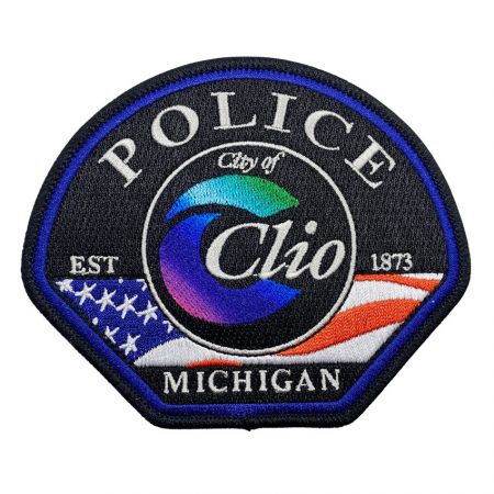 Pezzo di polizia personalizzato a gradiente - distintivo di polizia con logo ricamato personalizzato stampato