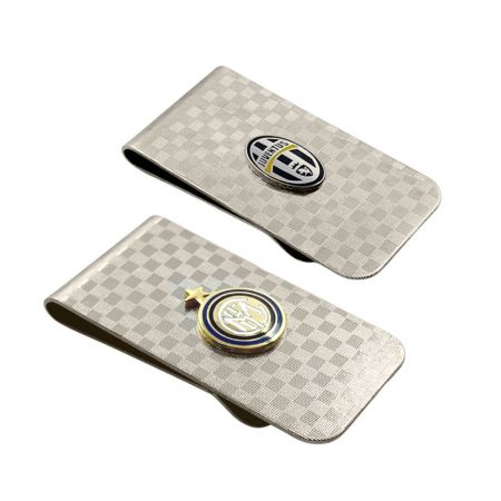 مشابك نقود معدنية محفورة بنقش مخصص - مشابك نقود معدنية مخصصة بشعار مينا ناعم