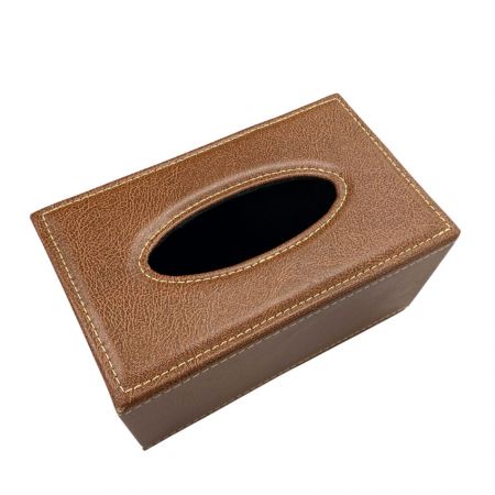 Skórzane pokrowce na pudełka na chusteczki z twardą obudową
