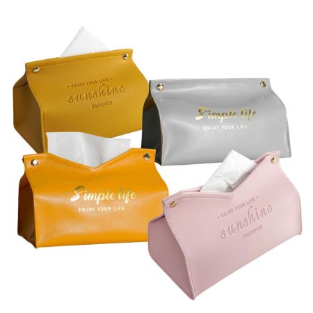 Porta pañuelos de cuero plegable - cubierta de papel de tejido facial de cuero moderno personalizado