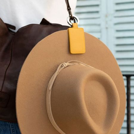 personalized magnetic leather hat holder