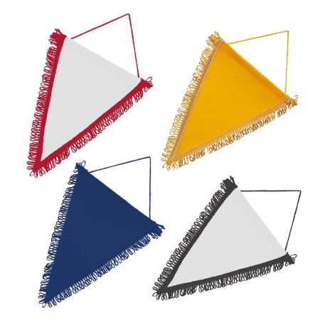 banderines triangulares en blanco de poliéster al por mayor y baratos