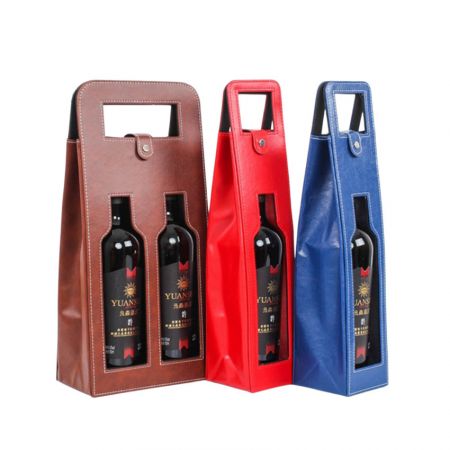 Bolsa de vinho em couro por atacado - sacolas de vinho de couro por atacado