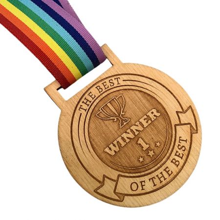 custom logo engraved wooden medal