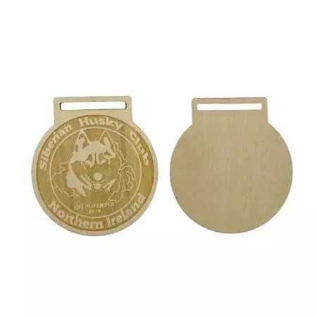 custom laser engraving branded wooden medals