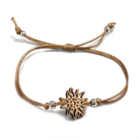 String Bracelets with Wooden Flower Charm