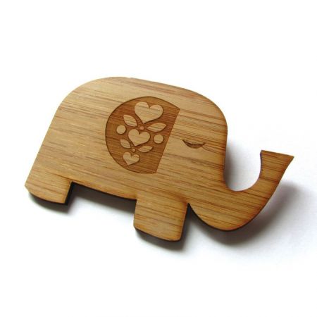 custom design wooden pin badges