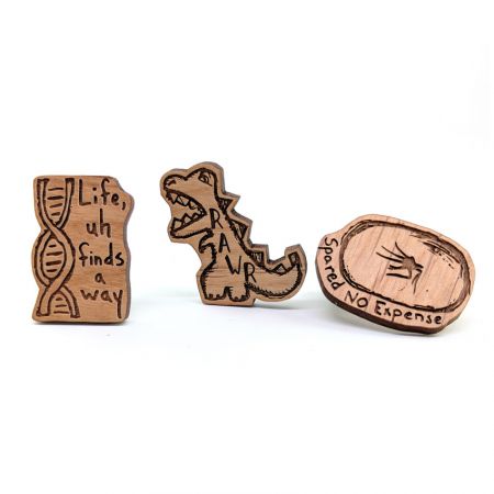 custom wooden lapel pins