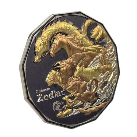 custom 3D UV printed zodiac coin