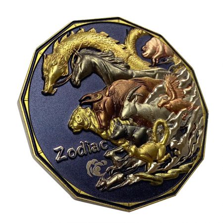 custom gold UV printed commemorative coin