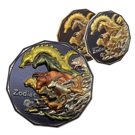 3D UV-bedruckte Tierkreiszeichenmünzen - Individuell gefertigte 3D-UV-bedruckte Zodiac-Münzen
