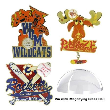 Magnifying Glass Pin - Lapel pins with magnifying glass ball
