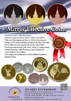 Tükröződő hatású érmék