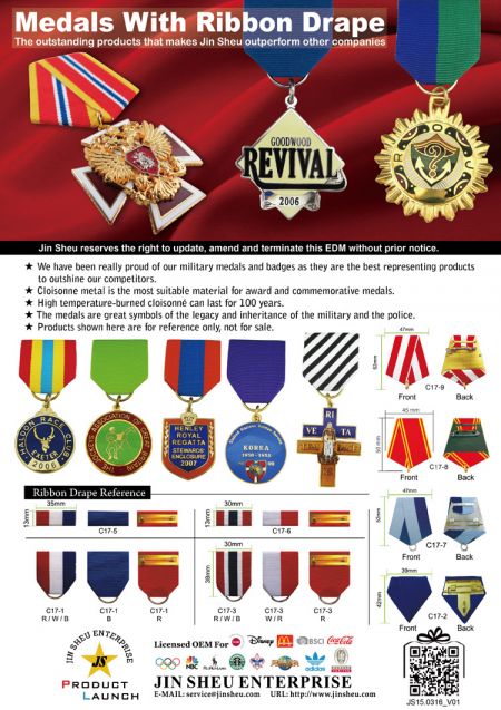 Medallas con cinta de lazo