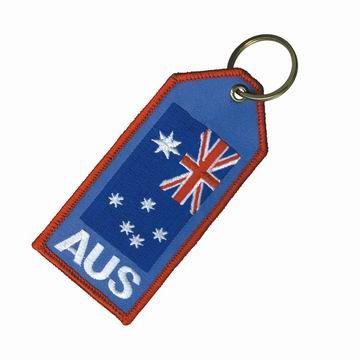 Embroidered flag keychains