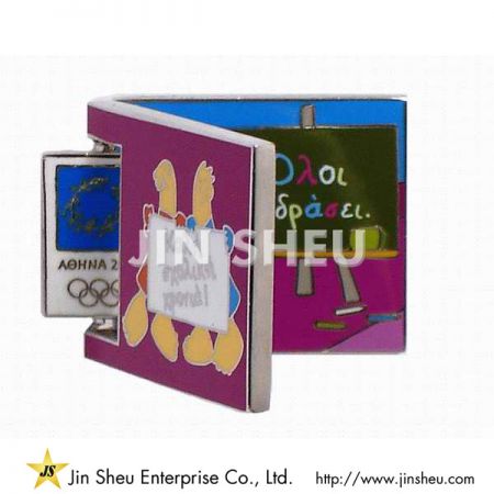 カスタムヒンジ金属ラペルピン