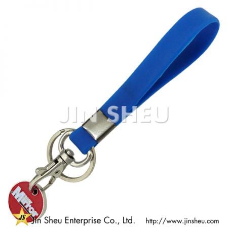 Porte-clés en silicone avec jeton de caddie