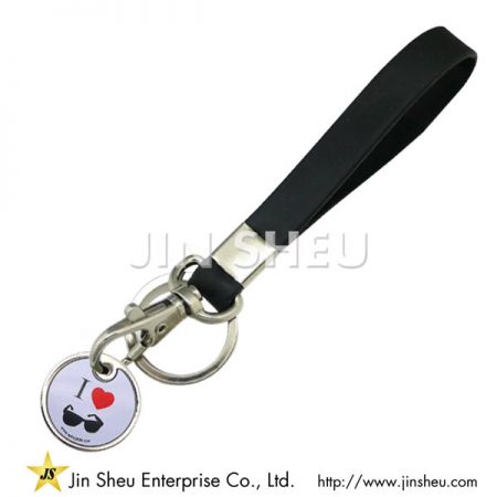 Silicone Key Ring with Trolley Coin