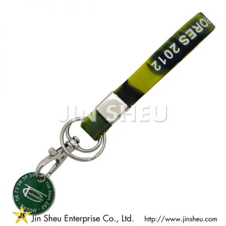 Porte-clés en silicone camouflage