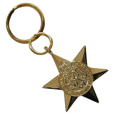 Metall-Schlüsselanhänger aus Legierung - Pentagramm-Stern-Schlüsselanhänger