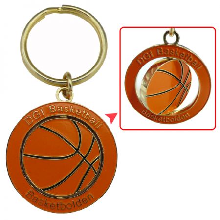Porte-clés de basketball en 3D qui tourne - Porte-clés de basketball en 3D qui tourne