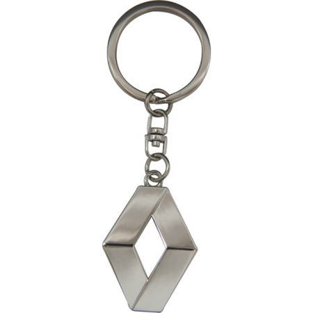 Porte-clés en métal chromé Renault 3D