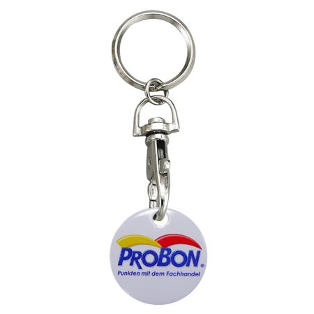 Aluminium Logo Trykt Myntvogn Nøkkelring