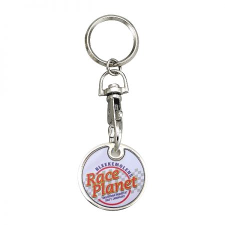 Aluminum Printed Decal Caddy Coin Keyring - Coin Keychains Caddy Tip