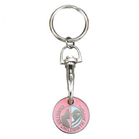 アイアンソフトエナメル製トロリーコインキーチェーン - キャディコインキーリング