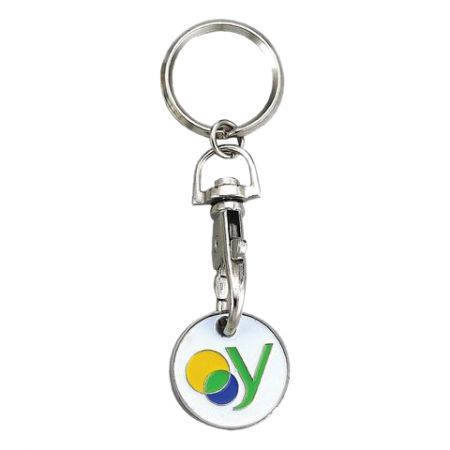 individuelles Logo gestempeltes Emaille-Einkaufswagenmünzen-Schlüsselring