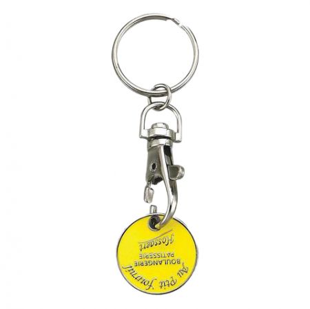 individuelles Logo Emaille Einkaufswagen-Token-Schlüsselhalter