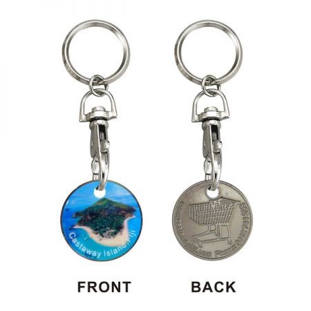 Offset Printing Trolley Coin Keyring